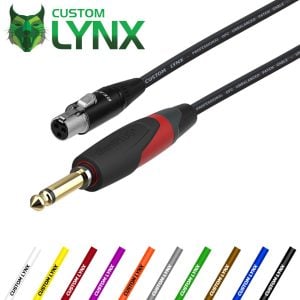 Custom Lynx miniXLR to 6.35mm (1/4") Mono Jack Cable - AKG WMS40, PT40, PT400, X-Wire 905 & Samson Bodypack Wireless System
