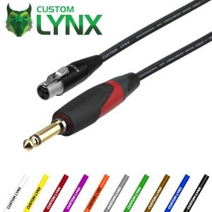 Custom Lynx miniXLR to 6.35mm (1/4") Mono Jack Cable - Line 6 G50 G90, Shure, LD, Rocket, Ashdown Freebass Wireless System