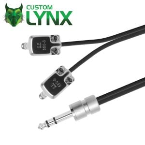 Custom Lynx 6.35mm (1/4") Stereo Jack to 2×6.35mm (1/4") Angled Stereo Jack Cable