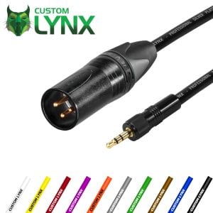 Custom Lynx 3 Pin Male XLR to 3.5mm Stereo Locking Mini Jack Cable